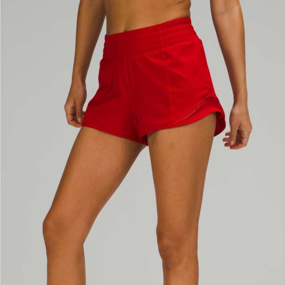 Lululemon red shorts, 2.5 size 6